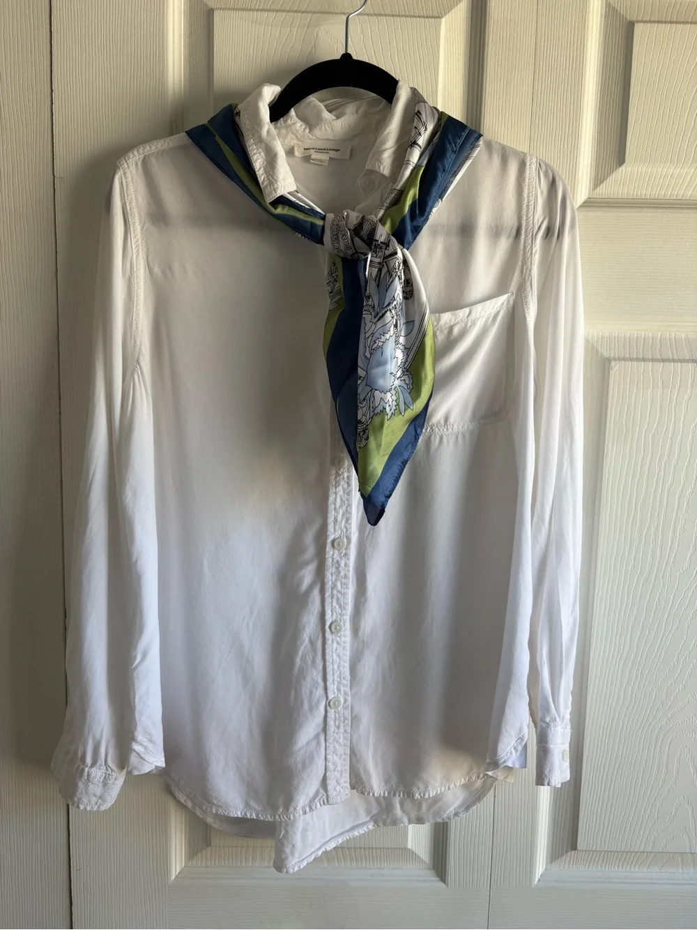 Unbranded Cavalcadour Fleuri Equestrian‎ Belt Crown Floral White Blue Silk Scarf